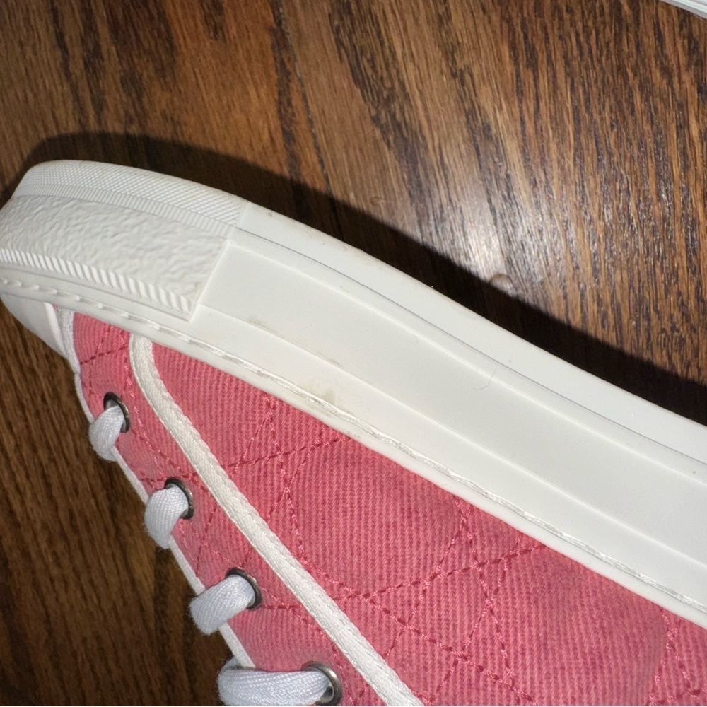 Size 9.5 Christian Dior Walk'n'Dior Canvas Sneakers Pink - Picture 11 of 14